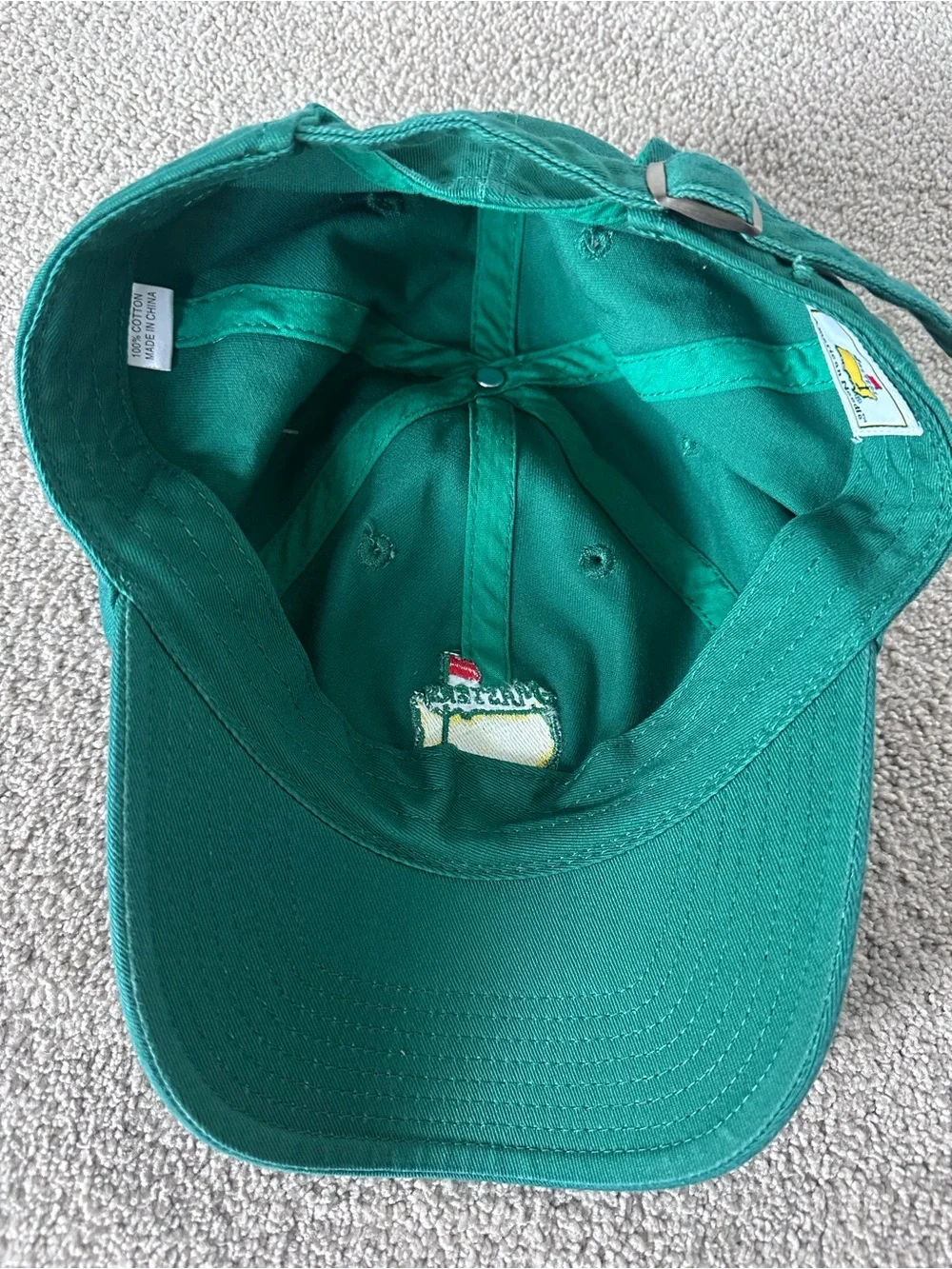 NWT Masters Augusta National Golf Hat Green Logo Adjustable Cap 100% Cotton
